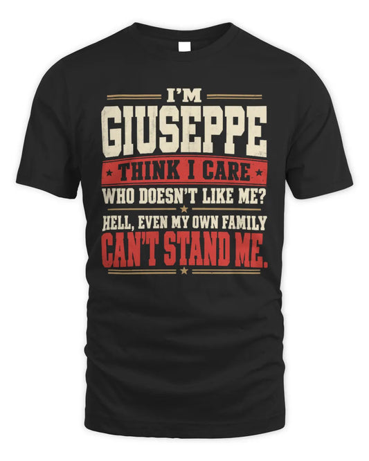 GIUSEPPE-KTL06-H009 I’m [NAME] – Think I Care? Personalized Funny T-Shirt - Unisex Standard T-Shirt - Black