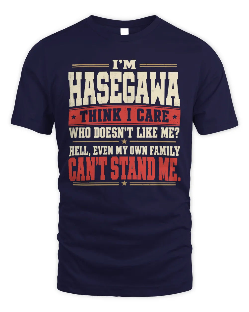 HASEGAWA-KTL06-H009 I’m [NAME] – Think I Care? Personalized Funny T-Shirt - Unisex Standard T-Shirt - Navy