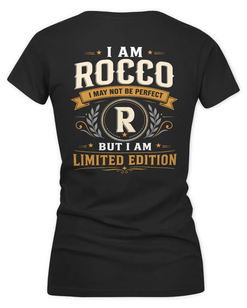 ROCCO KT88-V9 - Personalized “I Am NAME I May Not Be Perfect, But I Am Limited Edition” - Women's V-Neck T-Shirt - Black
