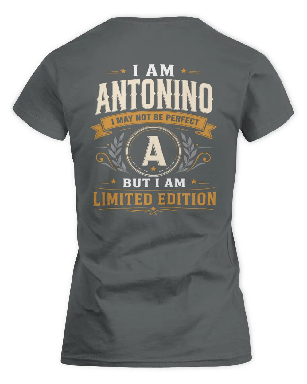 ANTONINO KT88-V9 - Personalized “I Am NAME I May Not Be Perfect, But I Am Limited Edition” - Women's Standard T-Shirt - Charcoal