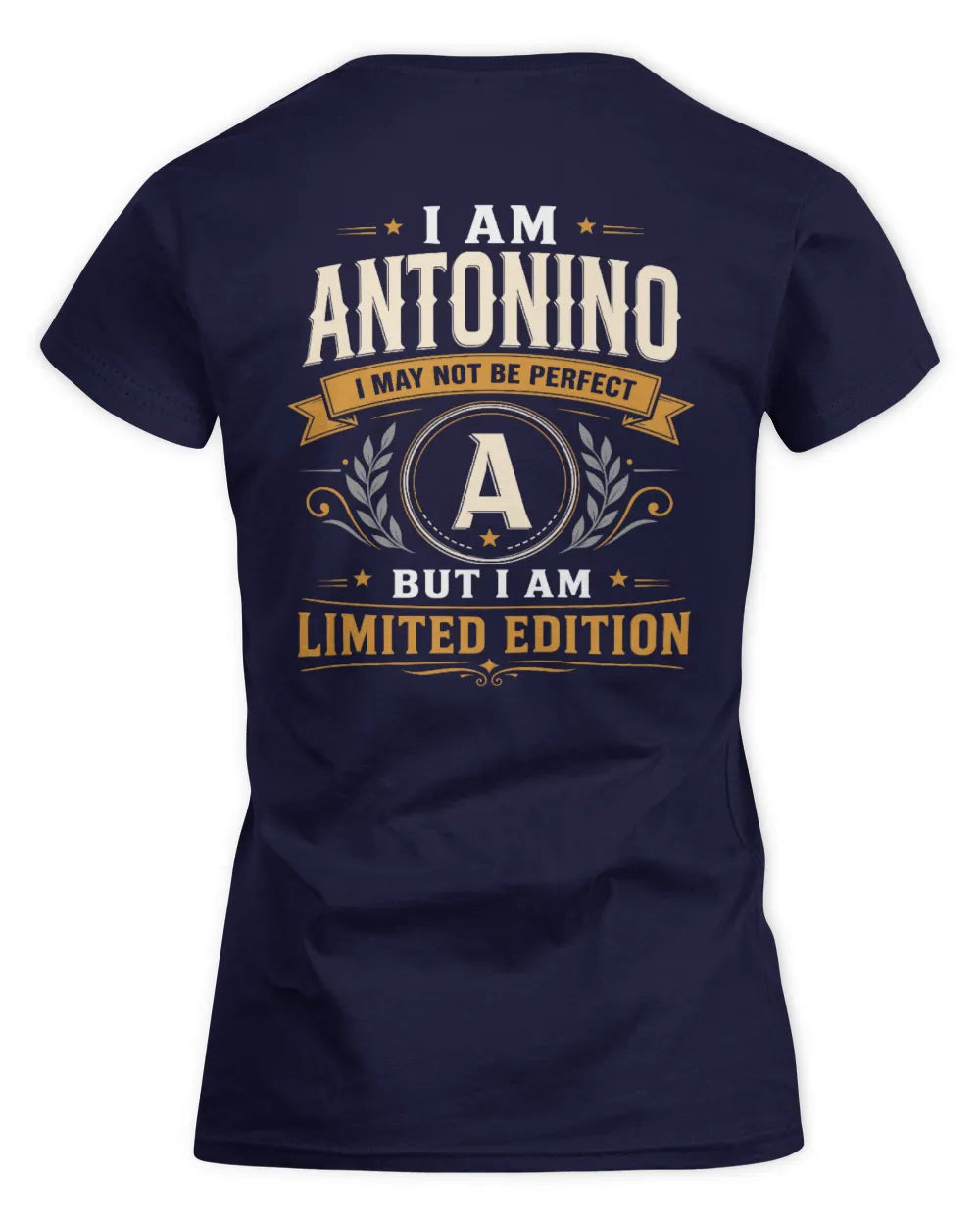 ANTONINO KT88-V9 - Personalized “I Am NAME I May Not Be Perfect, But I Am Limited Edition” - Women's Standard T-Shirt - Navy