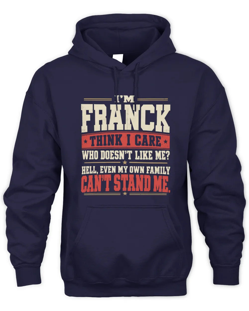 FRANCK-KTL06-H009 I’m [NAME] – Think I Care? Personalized Funny T-Shirt - Unisex Hoodie - Navy
