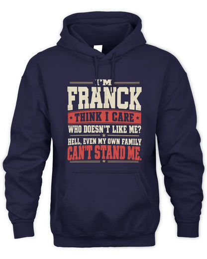 FRANCK-KTL06-H009 I’m [NAME] – Think I Care? Personalized Funny T-Shirt - Unisex Hoodie - Navy
