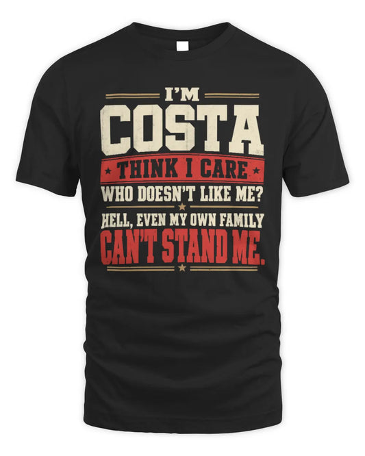 COSTA-KTL06-H009 I’m [NAME] – Think I Care? Personalized Funny T-Shirt - Unisex Standard T-Shirt - Black