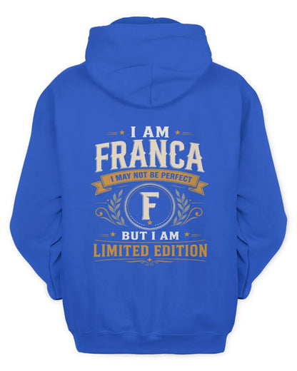 FRANCA KT88-V9 - Personalized “I Am NAME I May Not Be Perfect, But I Am Limited Edition” - Unisex Hoodie - Royal