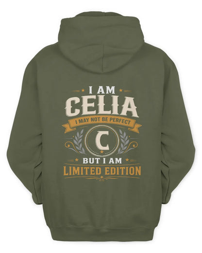 CELIA KT88-V9 - Personalized “I Am NAME I May Not Be Perfect, But I Am Limited Edition” - Unisex Hoodie - Military Green