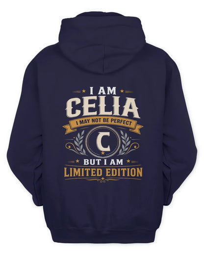 CELIA KT88-V9 - Personalized “I Am NAME I May Not Be Perfect, But I Am Limited Edition” - Unisex Hoodie - Navy