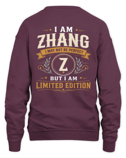 ZHANG KT88-V9 - Personalized “I Am NAME I May Not Be Perfect, But I Am Limited Edition” - Unisex Sweatshirt - Maroon