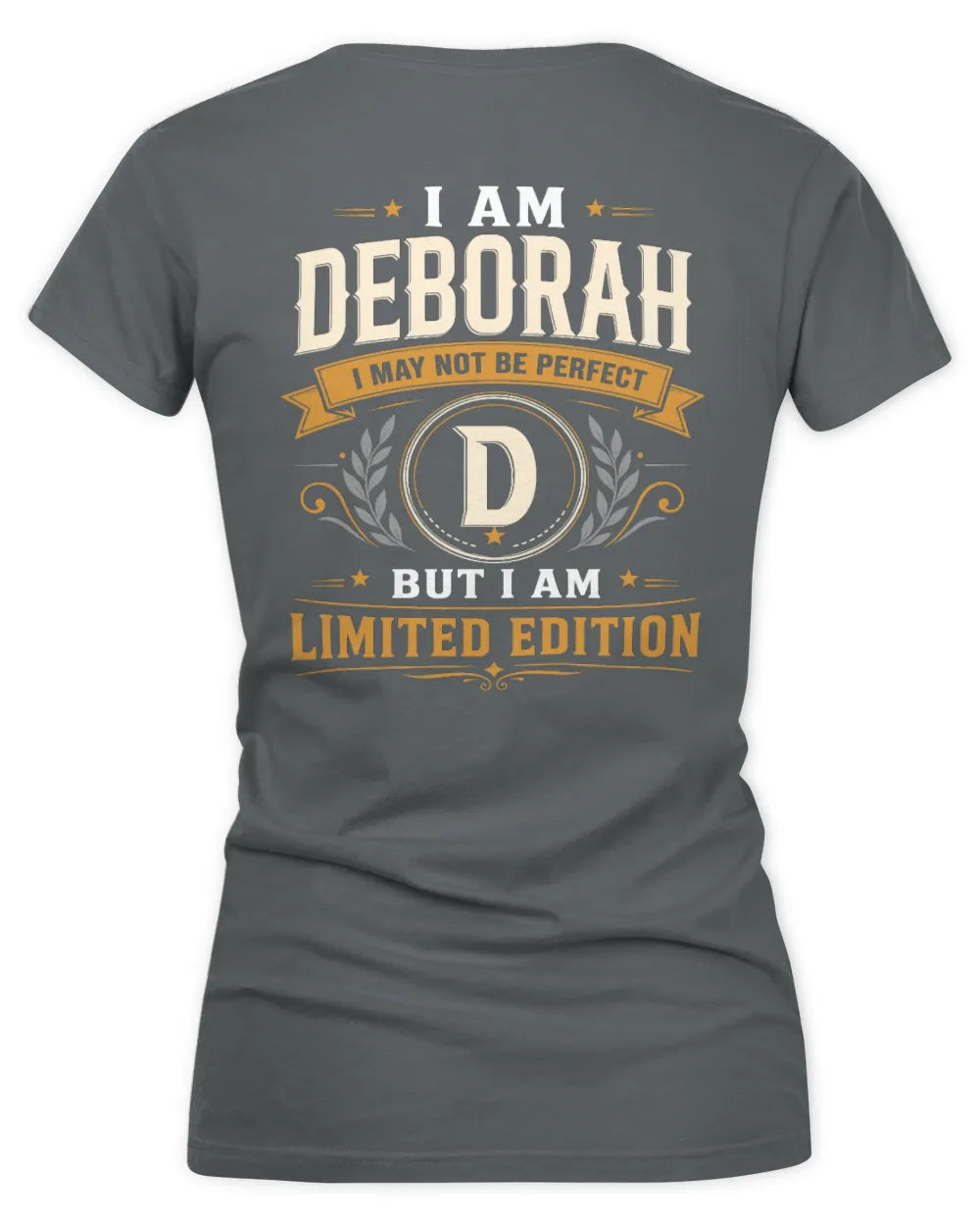 DEBORAH KT88-V9 - Personalized “I Am NAME I May Not Be Perfect, But I Am Limited Edition” - Women's V-Neck T-Shirt - Charcoal