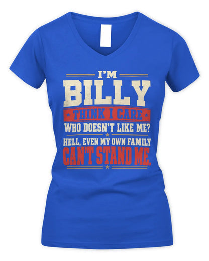 BILLY-KTL06-H009 I’m [NAME] – Think I Care? Personalized Funny T-Shirt - Women's V-Neck T-Shirt - Royal
