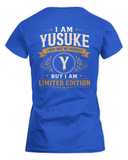 YUSUKE KT88-V9 - Personalized “I Am NAME I May Not Be Perfect, But I Am Limited Edition” - Women's Standard T-Shirt - Royal