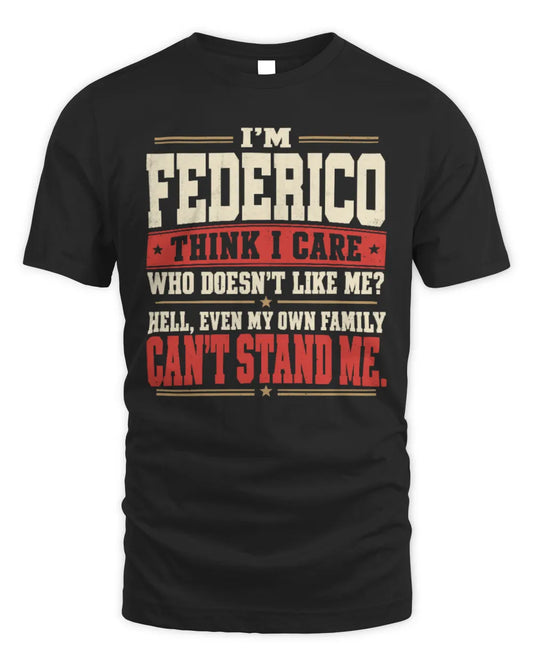 FEDERICO-KTL06-H009 I’m [NAME] – Think I Care? Personalized Funny T-Shirt - Unisex Standard T-Shirt - Black