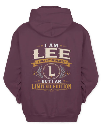LEE KT88-V9 - Personalized “I Am NAME I May Not Be Perfect, But I Am Limited Edition” - Unisex Hoodie - Maroon