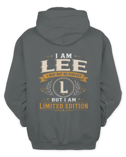 LEE KT88-V9 - Personalized “I Am NAME I May Not Be Perfect, But I Am Limited Edition” - Unisex Hoodie - Charcoal