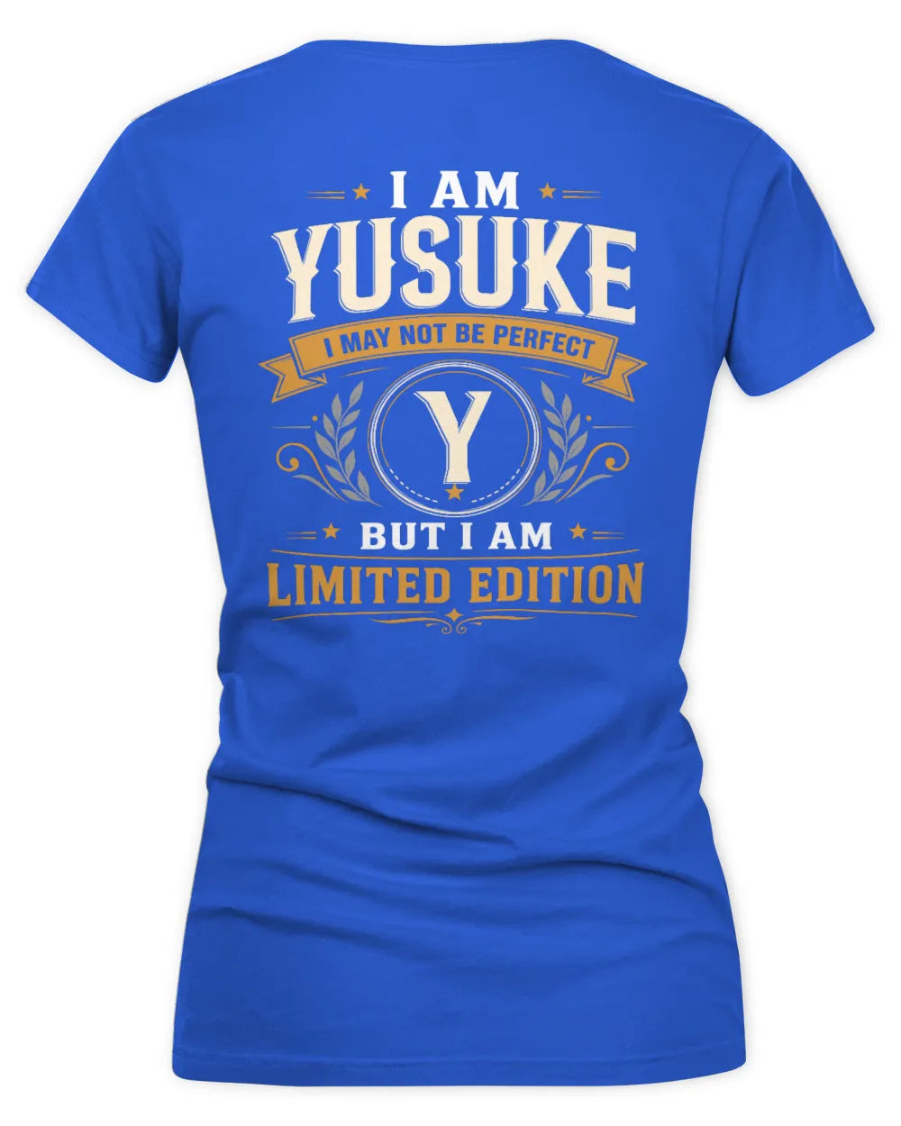 YUSUKE KT88-V9 - Personalized “I Am NAME I May Not Be Perfect, But I Am Limited Edition” - Women's V-Neck T-Shirt - Royal