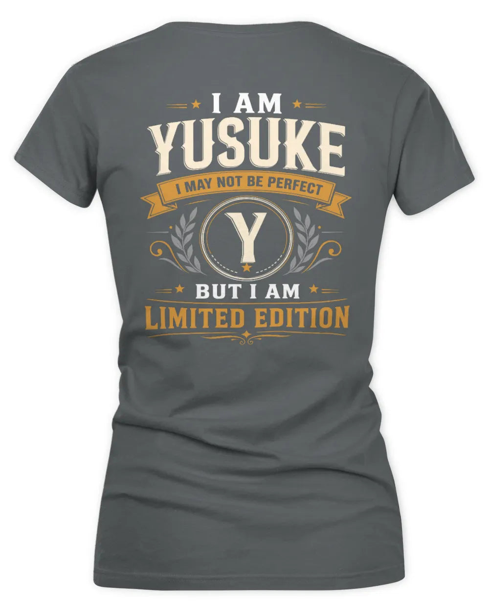 YUSUKE KT88-V9 - Personalized “I Am NAME I May Not Be Perfect, But I Am Limited Edition” - Women's V-Neck T-Shirt - Charcoal