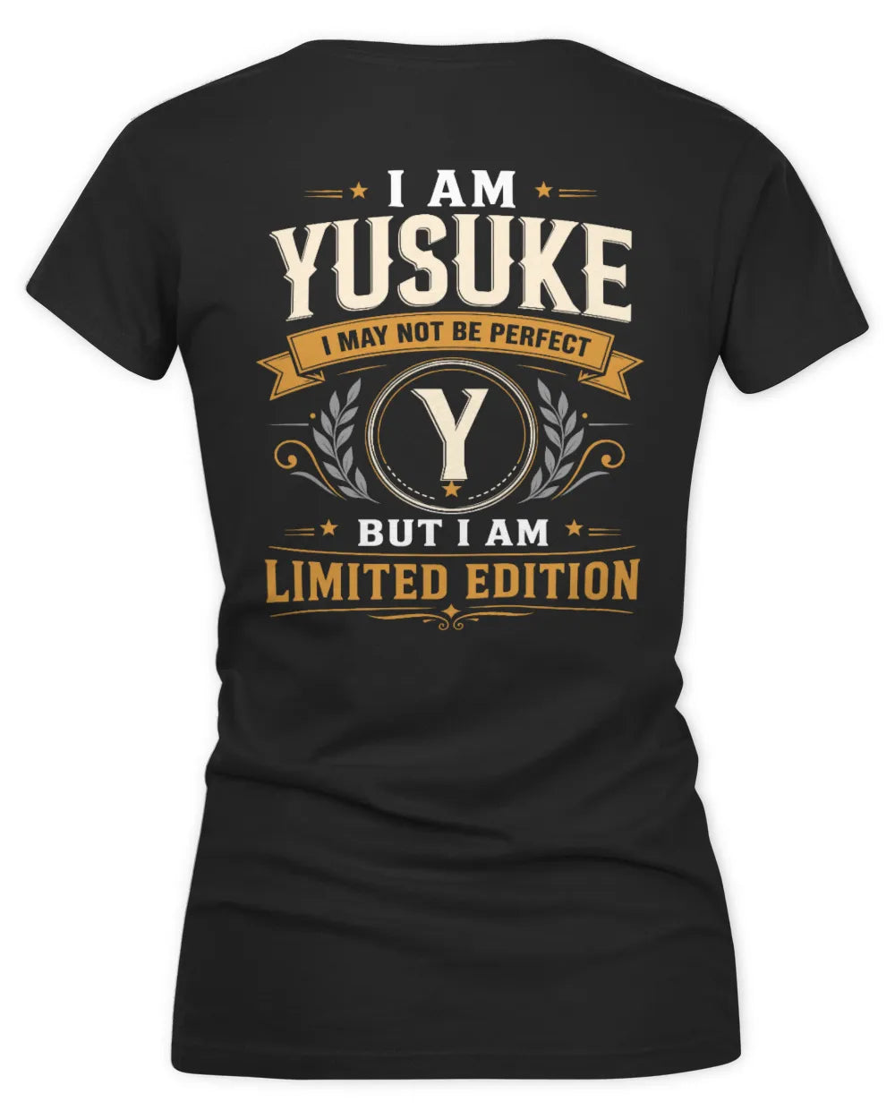 YUSUKE KT88-V9 - Personalized “I Am NAME I May Not Be Perfect, But I Am Limited Edition” - Women's V-Neck T-Shirt - Black