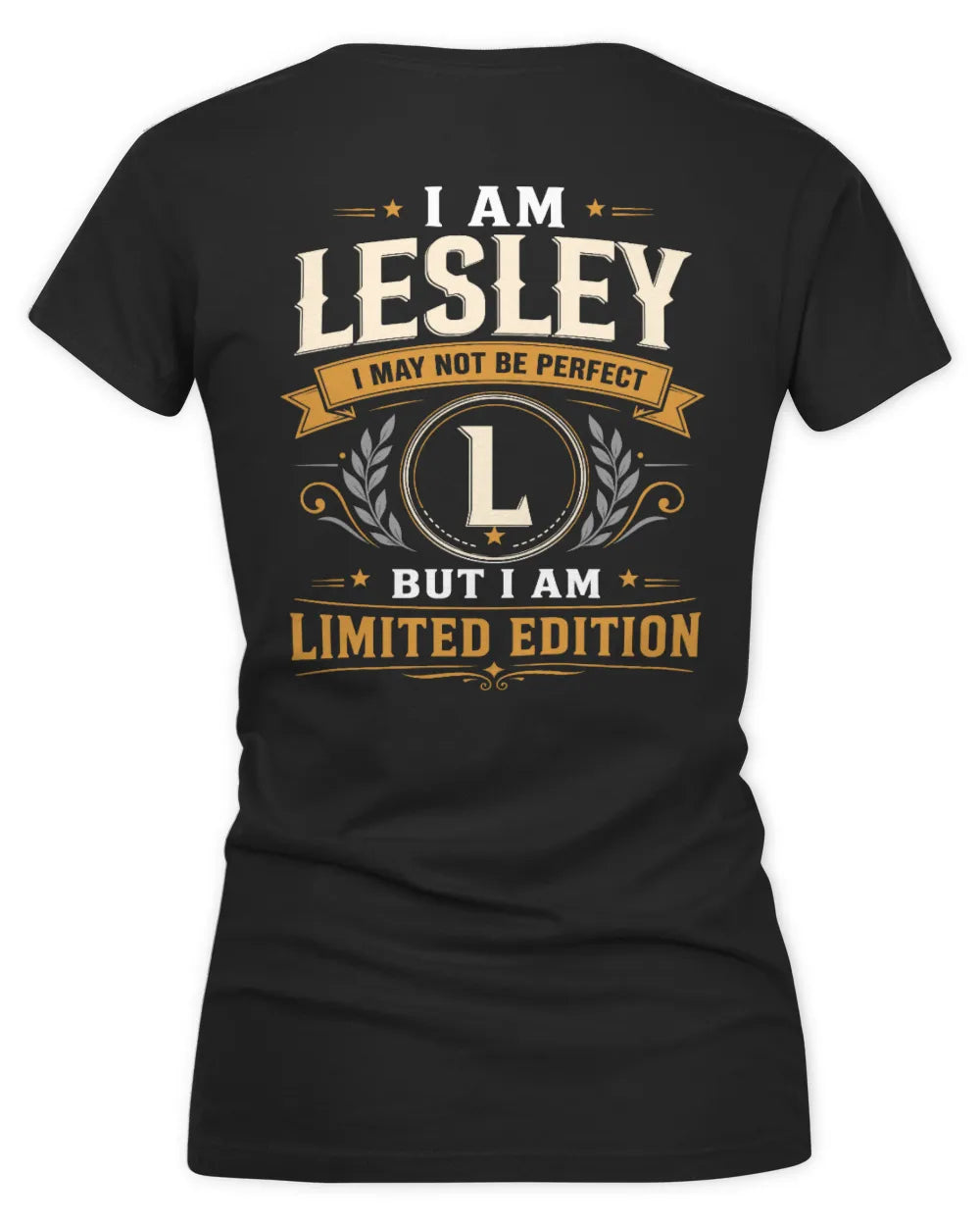 LESLEY KT88-V9 - Personalized “I Am NAME I May Not Be Perfect, But I Am Limited Edition” - Women's V-Neck T-Shirt - Black