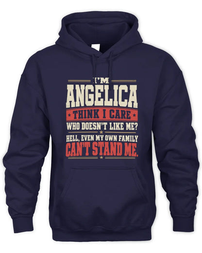ANGELICA-KTL06-H009 I’m [NAME] – Think I Care? Personalized Funny T-Shirt - Unisex Hoodie - Navy