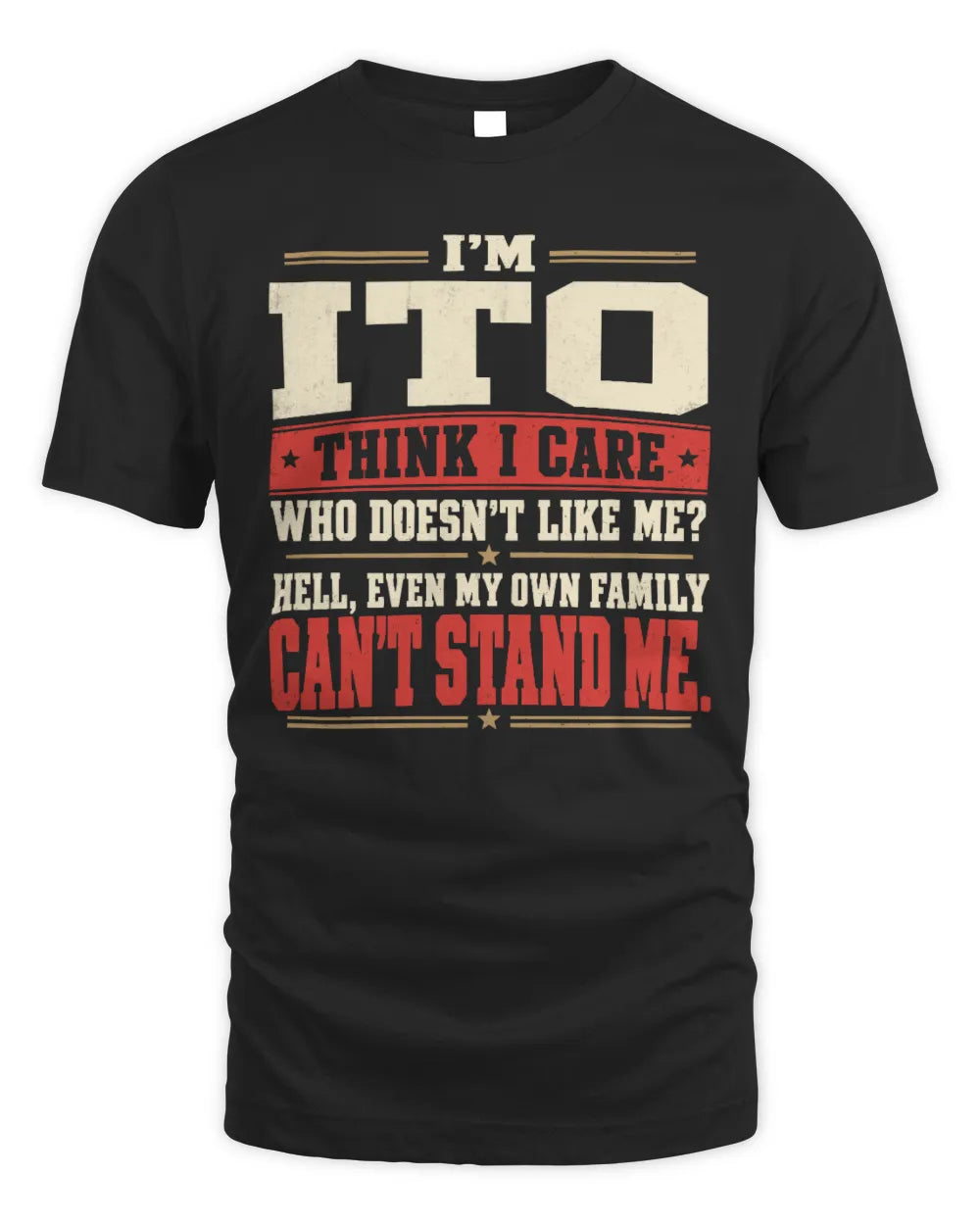 ITO-KTL06-H009 I’m [NAME] – Think I Care? Personalized Funny T-Shirt - Unisex Standard T-Shirt - Black
