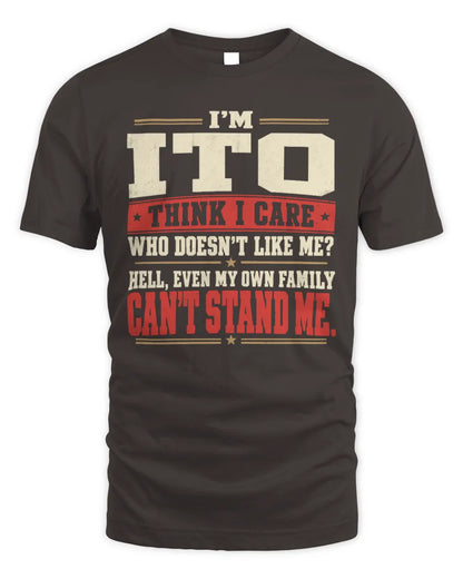 ITO-KTL06-H009 I’m [NAME] – Think I Care? Personalized Funny T-Shirt - Unisex Standard T-Shirt - Dark Chocolate