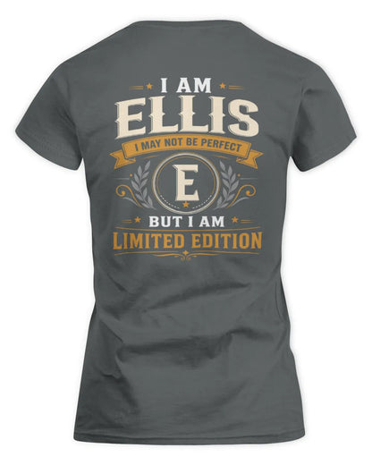 ELLIS KT88-V9 - Personalized “I Am NAME I May Not Be Perfect, But I Am Limited Edition” - Women's Standard T-Shirt - Charcoal