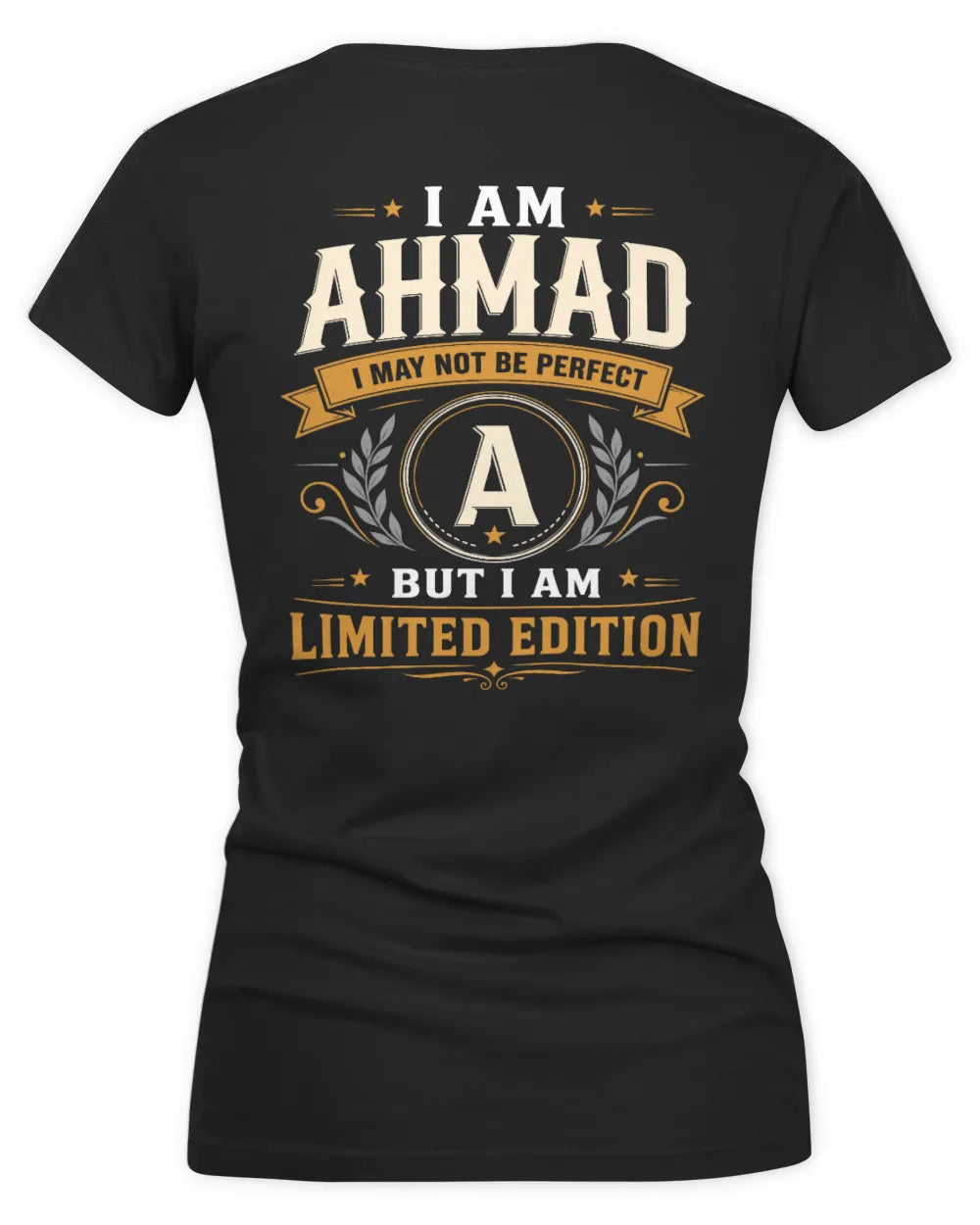 AHMAD KT88-V9 - Personalized “I Am NAME I May Not Be Perfect, But I Am Limited Edition” - Women's V-Neck T-Shirt - Black