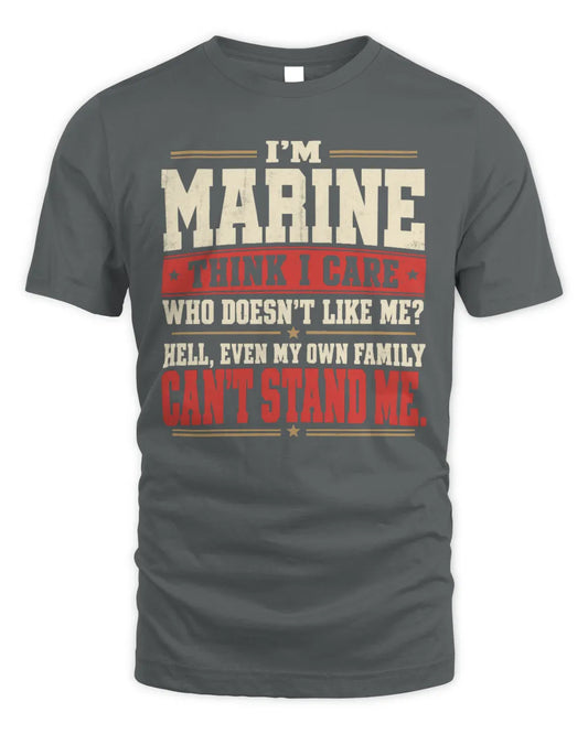 MARINE-KTL06-H009 I’m [NAME] – Think I Care? Personalized Funny T-Shirt - Unisex Standard T-Shirt - Charcoal
