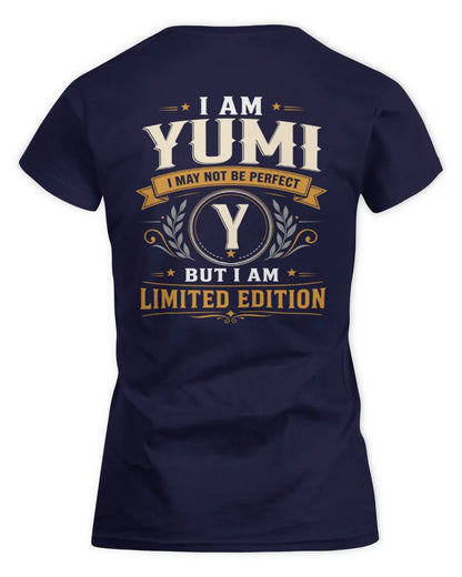 YUMI KT88-V9 - Personalized “I Am NAME I May Not Be Perfect, But I Am Limited Edition” - Women's Standard T-Shirt - Navy