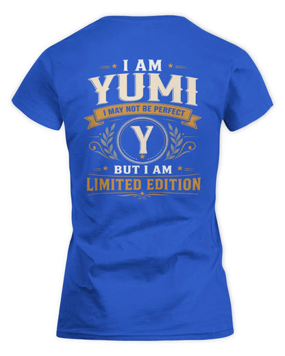 YUMI KT88-V9 - Personalized “I Am NAME I May Not Be Perfect, But I Am Limited Edition” - Women's Standard T-Shirt - Royal