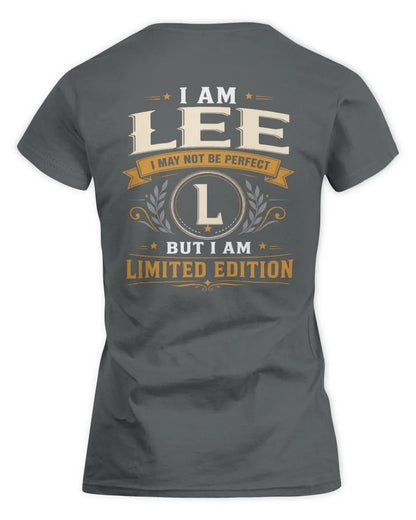 LEE KT88-V9 - Personalized “I Am NAME I May Not Be Perfect, But I Am Limited Edition” - Women's Standard T-Shirt - Charcoal