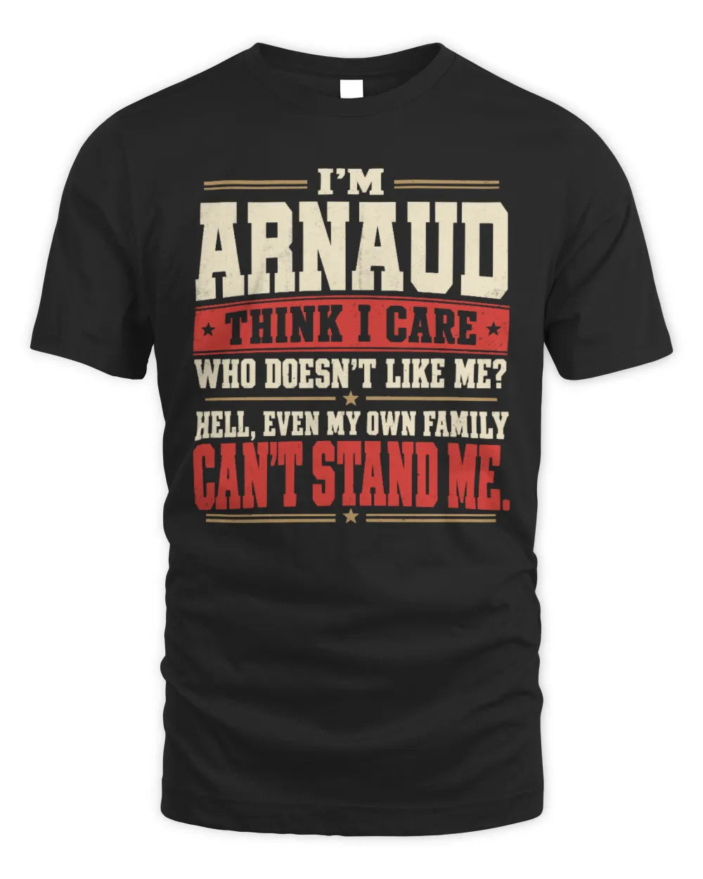 ARNAUD-KTL06-H009 I’m [NAME] – Think I Care? Personalized Funny T-Shirt - Unisex Standard T-Shirt - Black