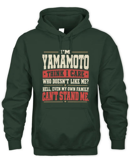 YAMAMOTO-KTL06-H009 I’m [NAME] – Think I Care? Personalized Funny T-Shirt - Unisex Hoodie - Forest Green