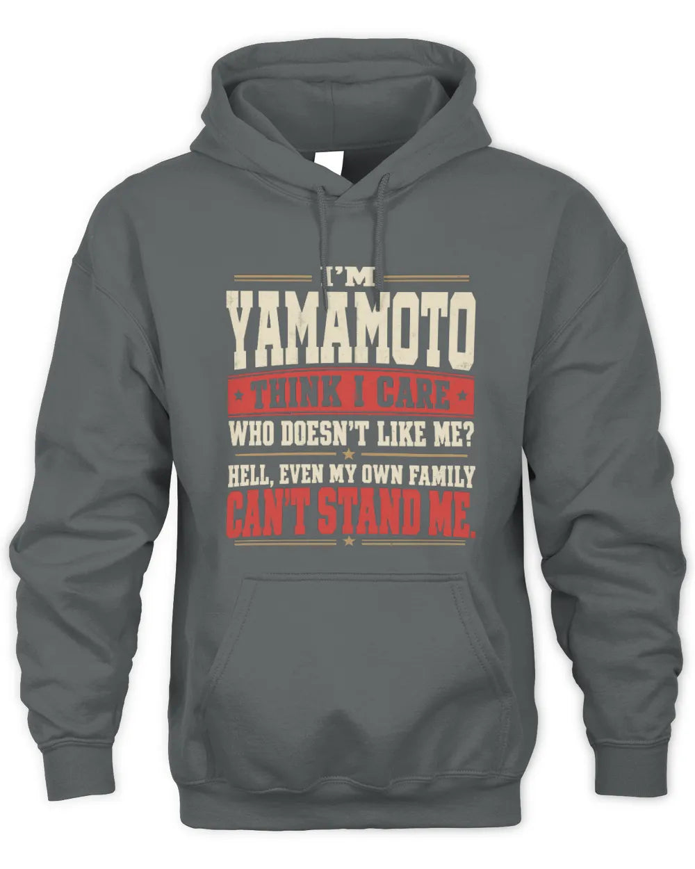 YAMAMOTO-KTL06-H009 I’m [NAME] – Think I Care? Personalized Funny T-Shirt - Unisex Hoodie - Charcoal