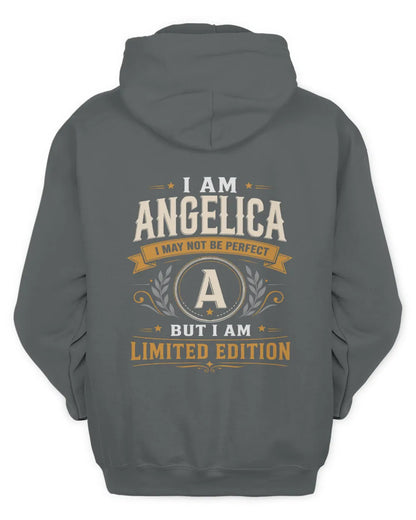 ANGELICA KT88-V9 - Personalized “I Am NAME I May Not Be Perfect, But I Am Limited Edition” - Unisex Hoodie - Charcoal