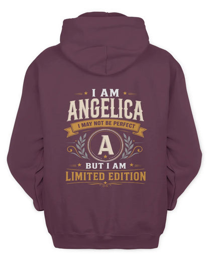 ANGELICA KT88-V9 - Personalized “I Am NAME I May Not Be Perfect, But I Am Limited Edition” - Unisex Hoodie - Maroon