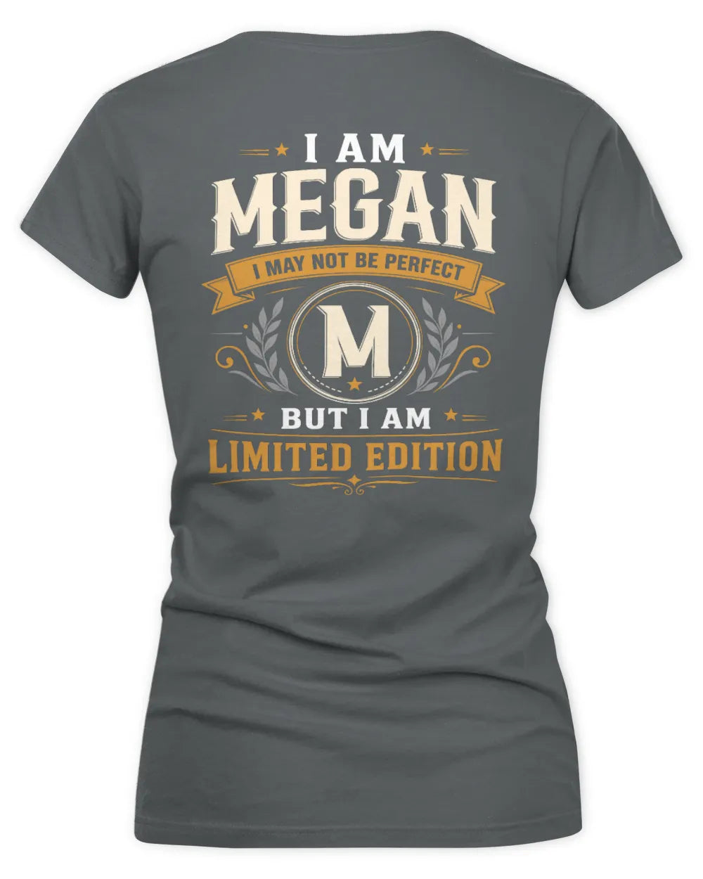 MEGAN KT88-V9 - Personalized “I Am NAME I May Not Be Perfect, But I Am Limited Edition” - Women's V-Neck T-Shirt - Charcoal