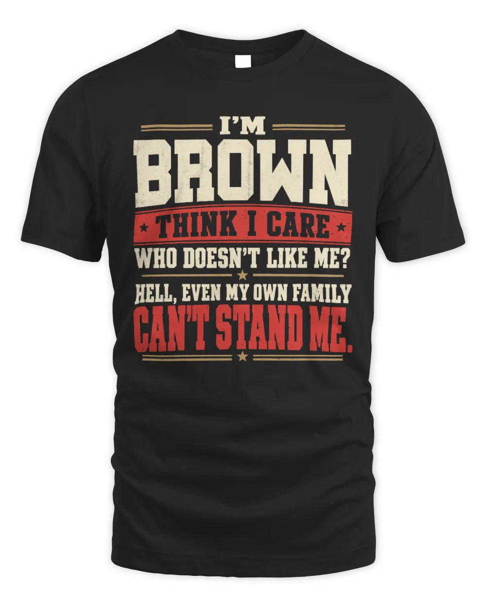 BROWN-KTL06-H009 I’m [NAME] – Think I Care? Personalized Funny T-Shirt - Unisex Standard T-Shirt - Black