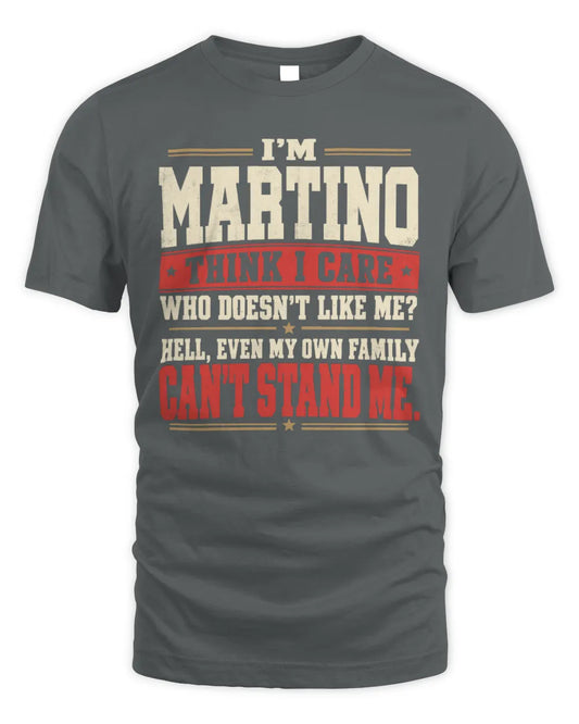 MARTINO-KTL06-H009 I’m [NAME] – Think I Care? Personalized Funny T-Shirt - Unisex Standard T-Shirt - Charcoal
