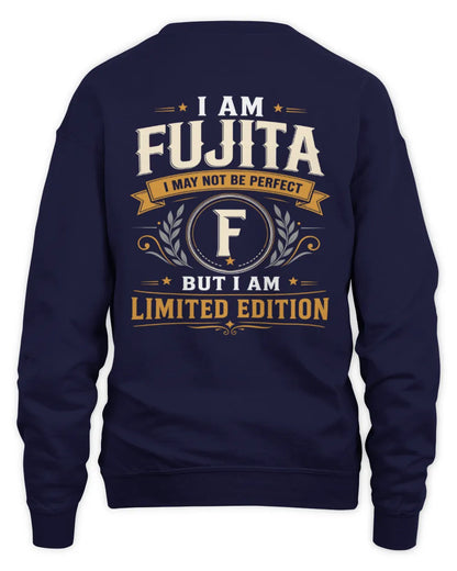 FUJITA KT88-V9 - Personalized “I Am NAME I May Not Be Perfect, But I Am Limited Edition” - Unisex Sweatshirt - Navy
